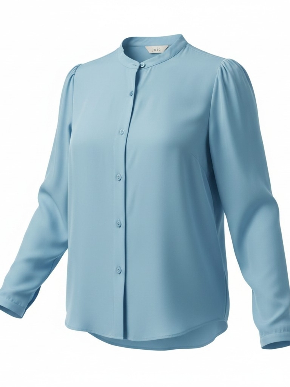 JOIE | NWT Eldridge Silk Blouse Blue Mandarin‎ Collar Puff Shoulder Career | XL